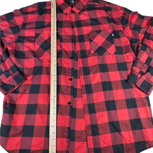 Ecko Unltd Flannel Shirt Men's Sz 3XB Button Down Red Black Plaid Lumberjack - Picture 5 of 10